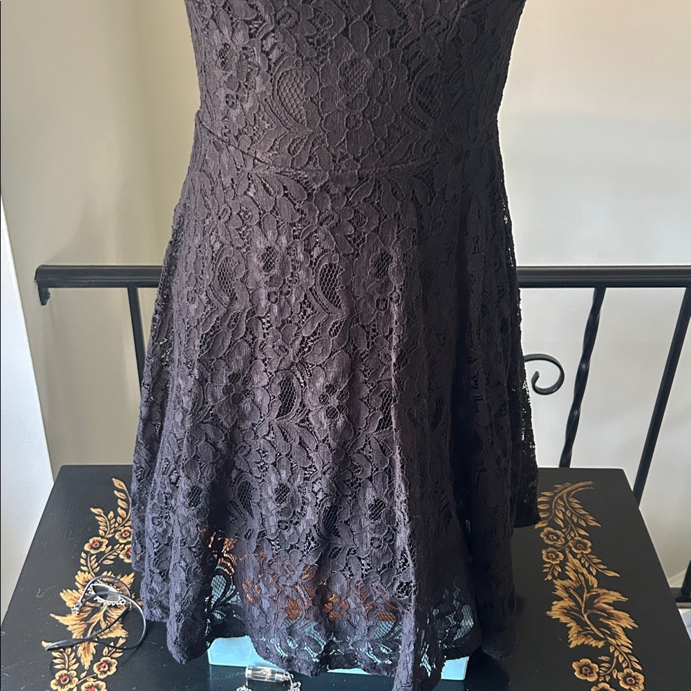 Vintage Y2K 2000s black lace cocktail sleeveless mini dress goth, whimsygoth 🦇 - Picture 3 of 7